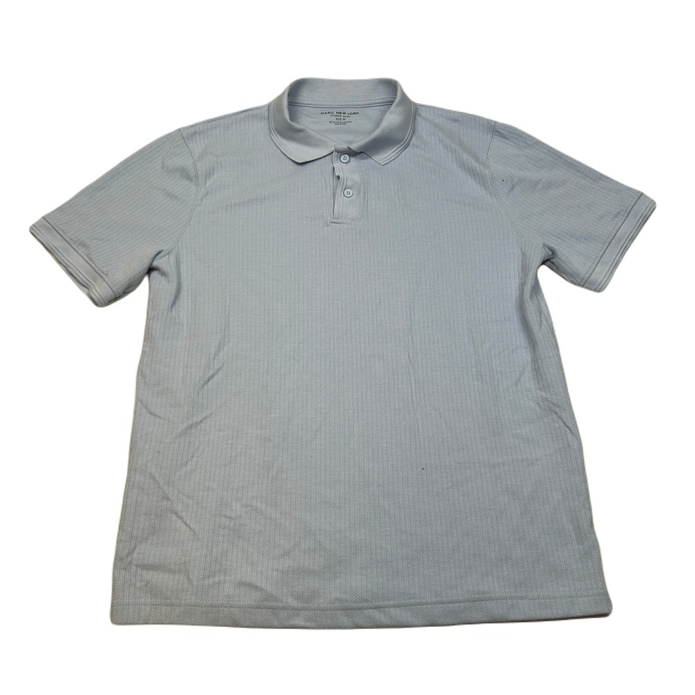 Marc New York Polo Shirt Mens Medium‎ Lt Blue Short Sleeve Classic Fit